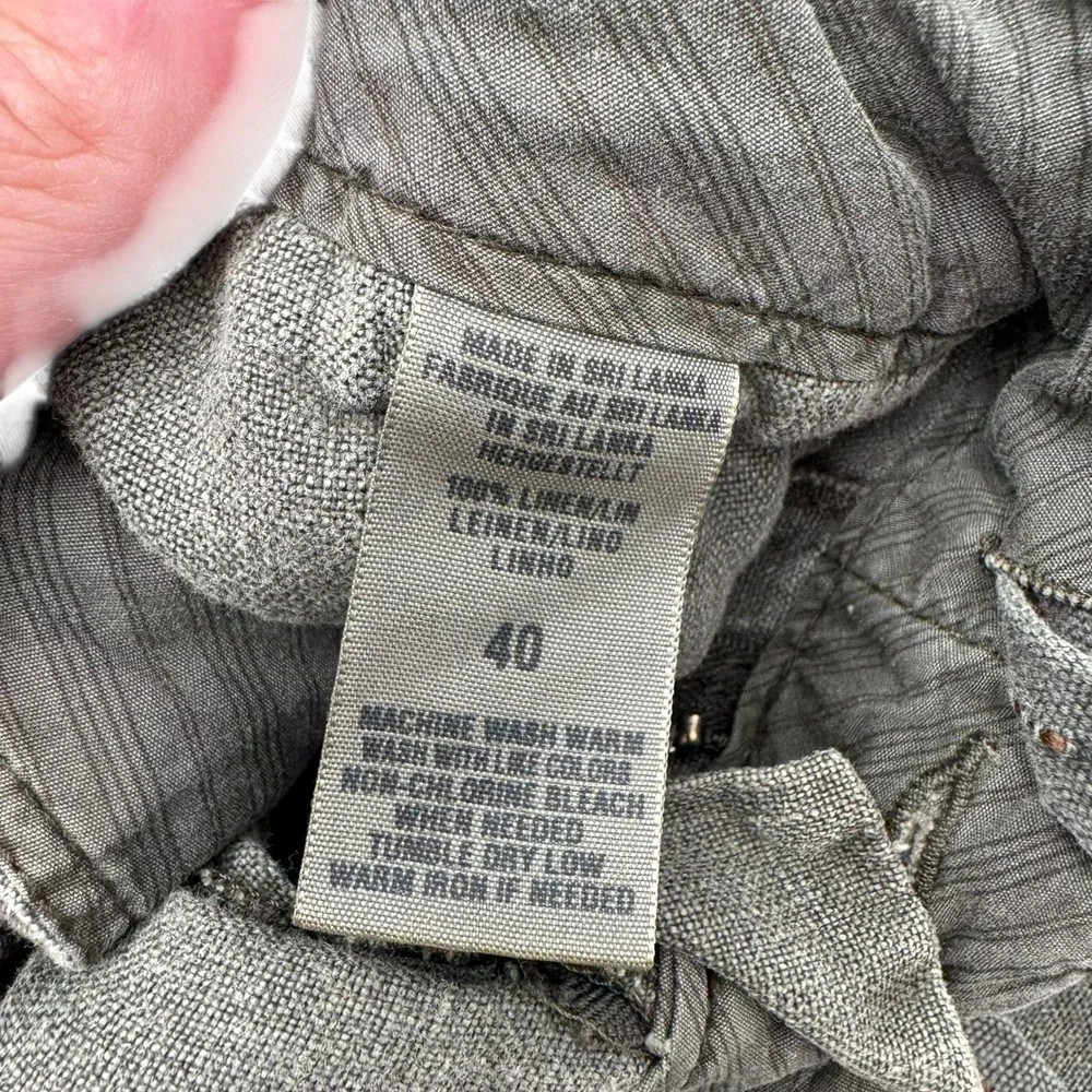 Lucky Brand Linen Shorts‎ Mens 40 Green Good Regulation Issue Gear 100% Linen